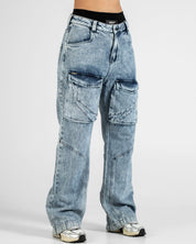 Denim Pant Cargo Azul