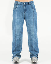 Denim Pant Azul Botones