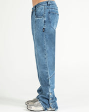 Denim Pant Azul Botones