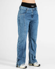 Denim Pant Azul Botones