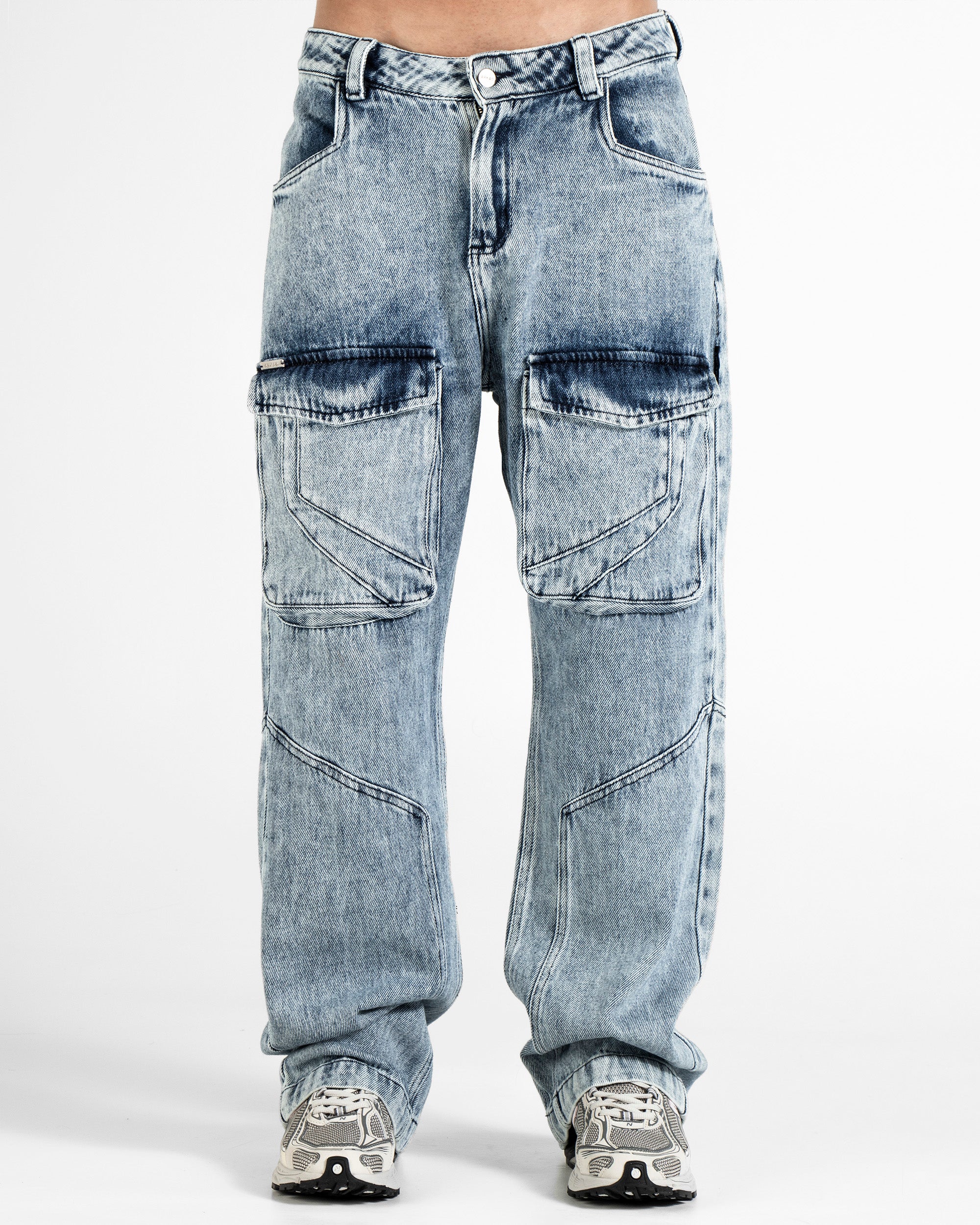 Denim Pant Cargo Azul