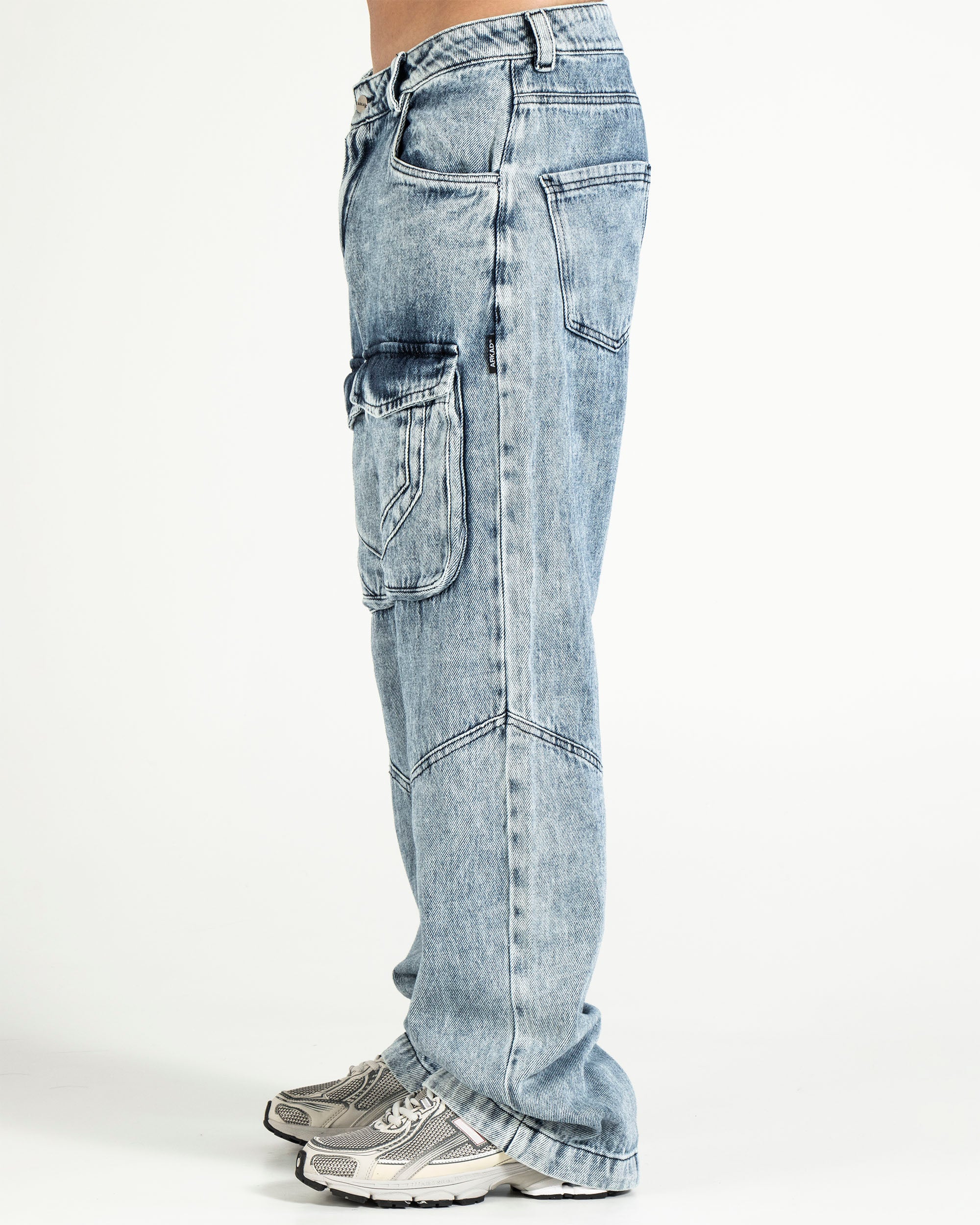 Denim Pant Cargo Azul