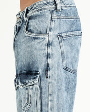 Denim Pant Cargo Azul