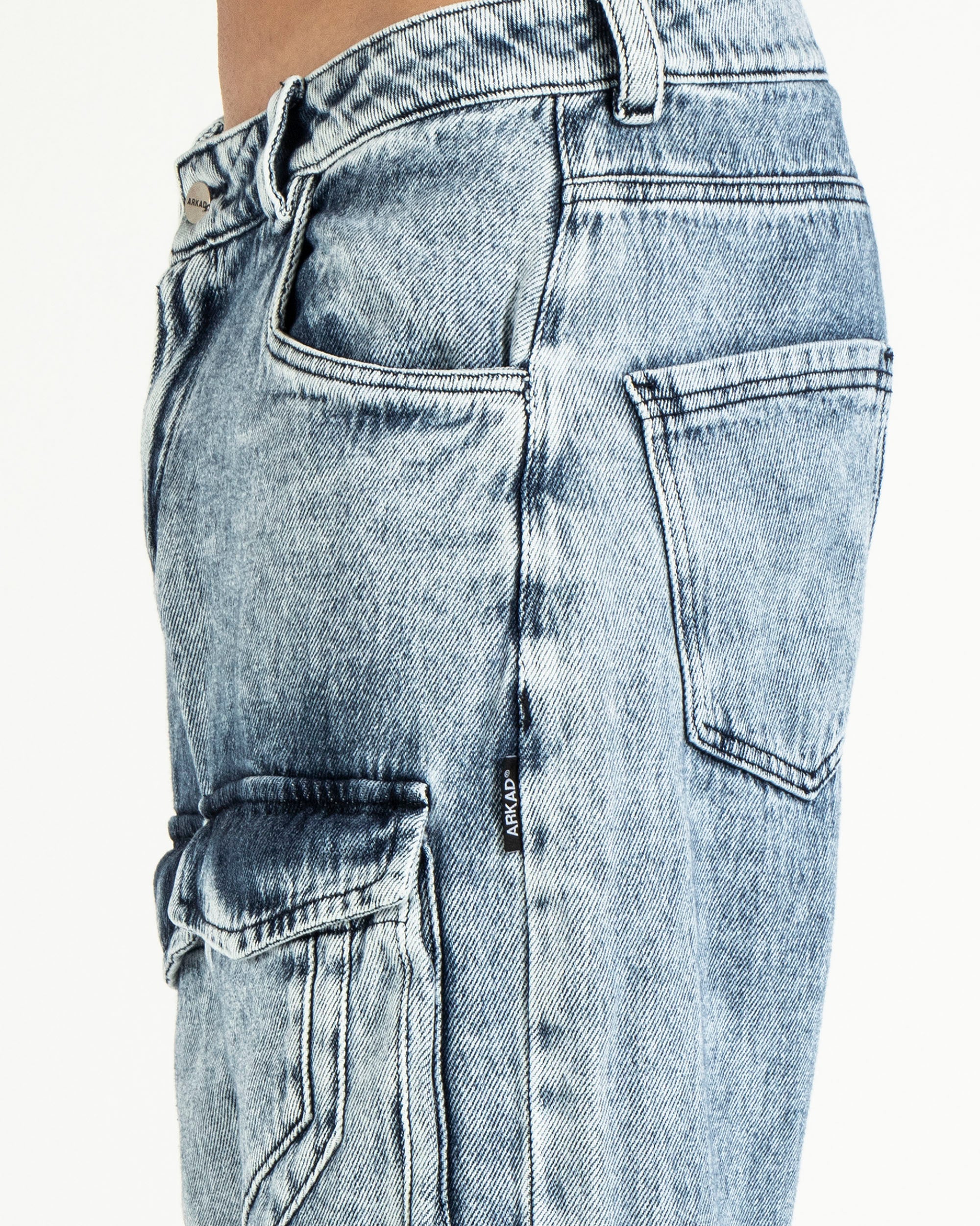 Denim Pant Cargo Azul