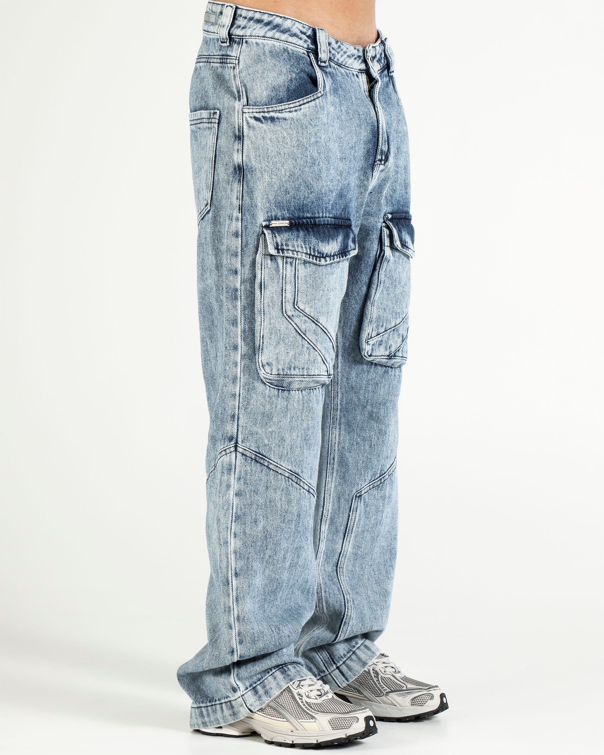 Denim Pant Cargo Azul