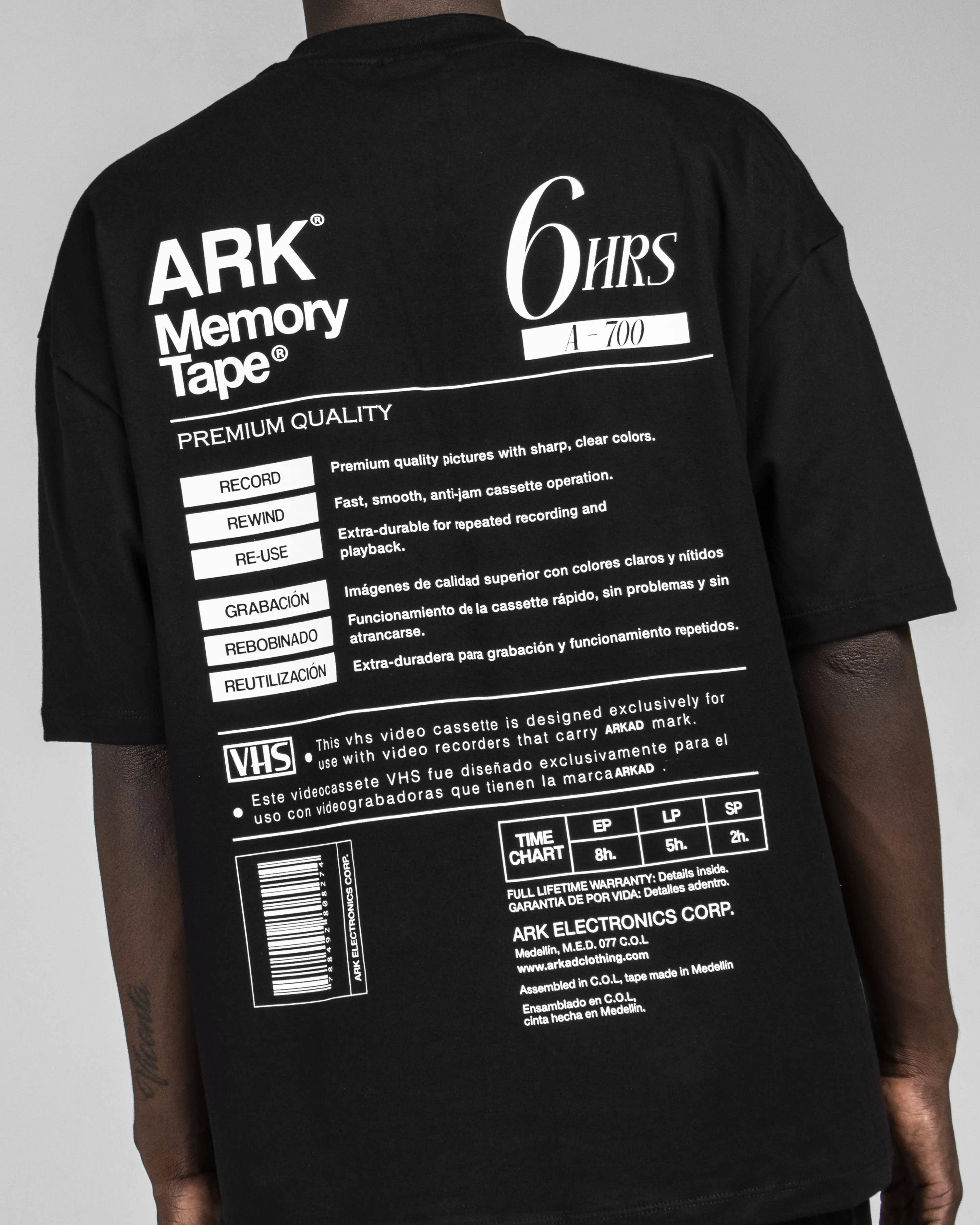 Tshirt Memory Tape Text - Negra