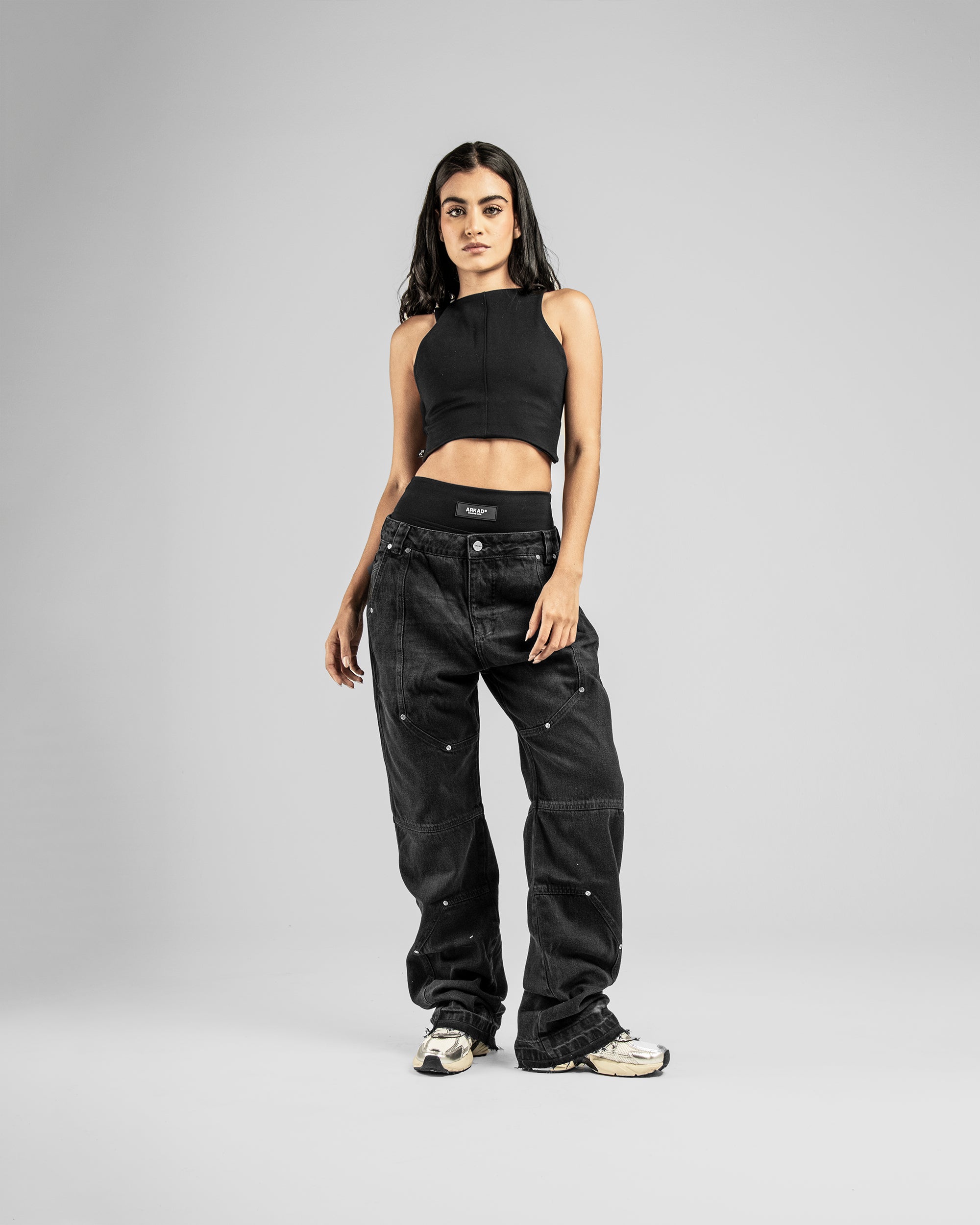 Denim Pant Remaches Negro