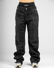 Denim Pant Remaches Negro