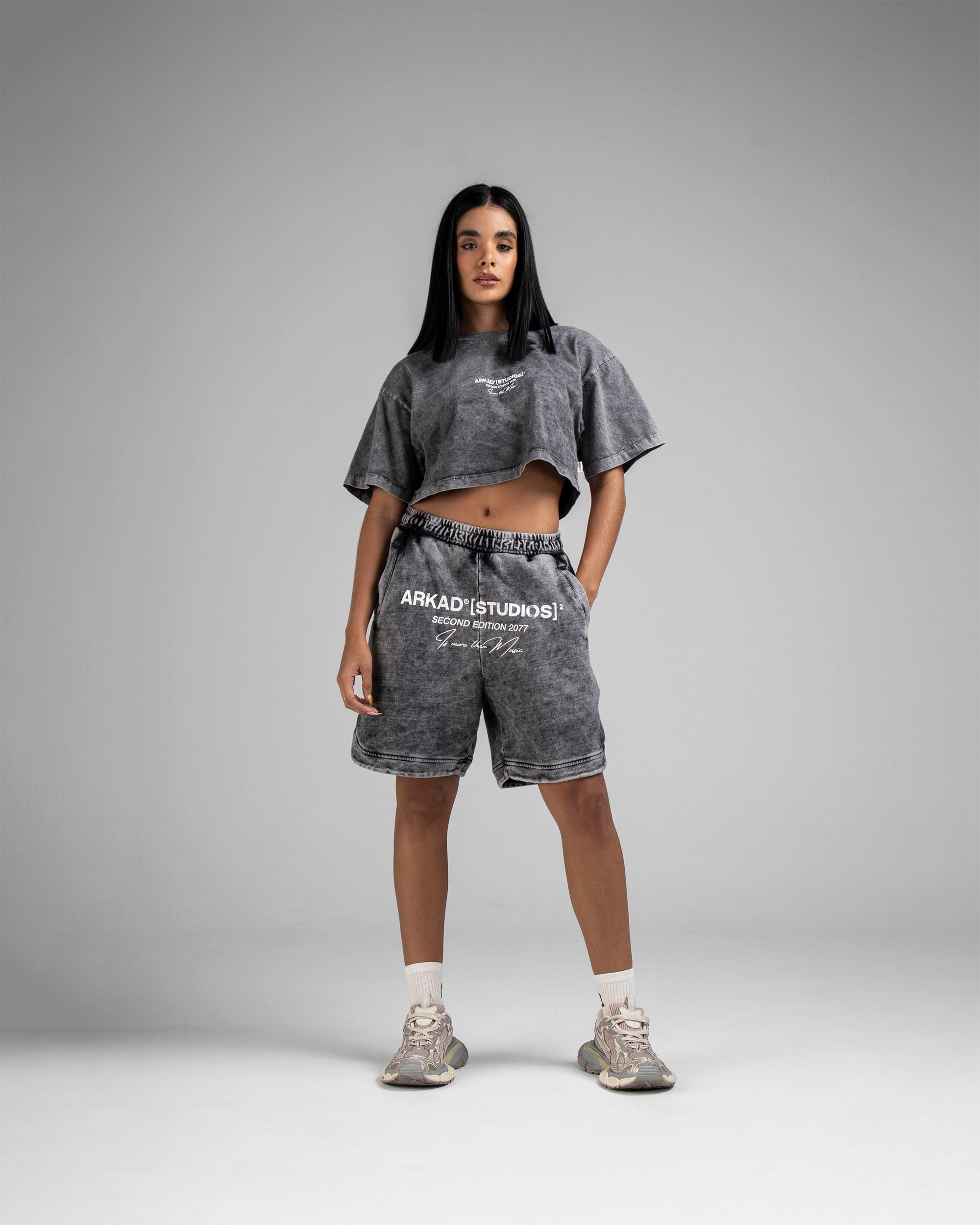 Washed Short Conjunto Negro Arkad Studios