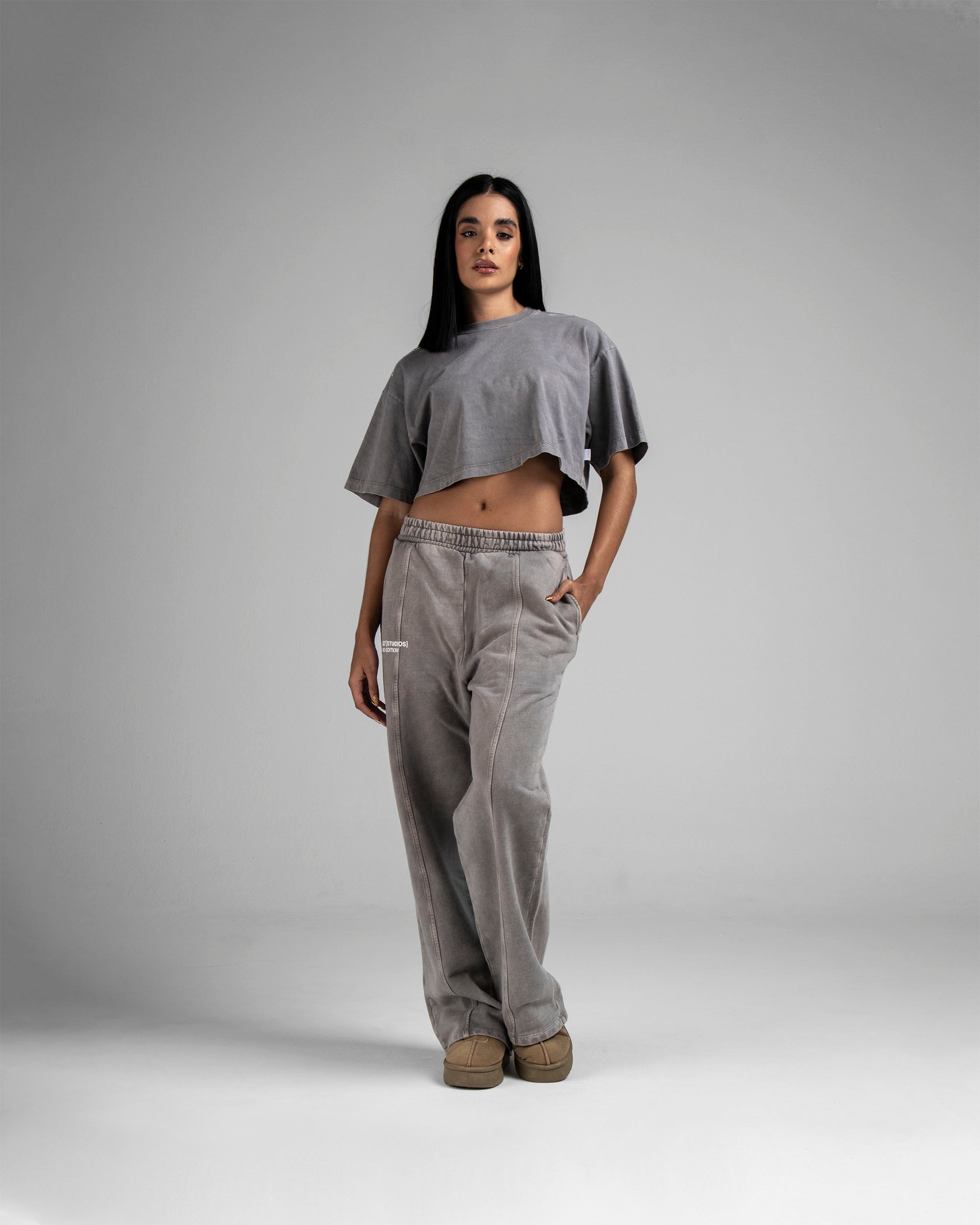 Crop Shirt Washed Gris Arkad Studios