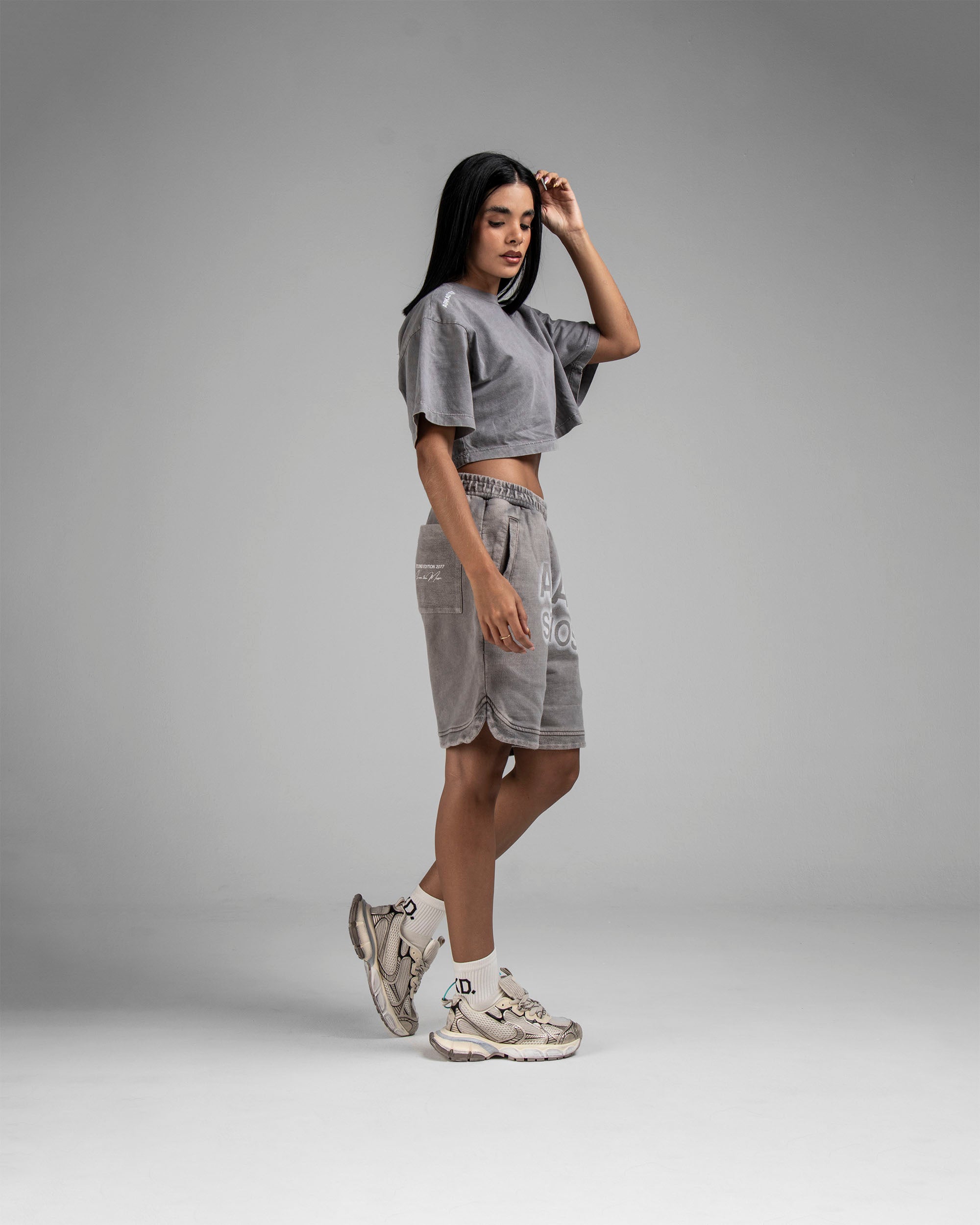 Washed Short Conjunto Gris Arkad Studios