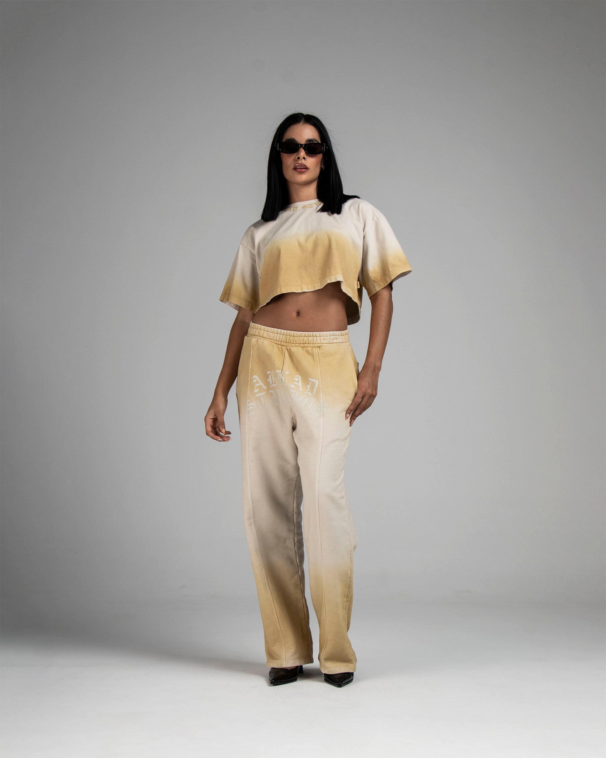 Crop Shirt Washed Caqui Arkad Studios