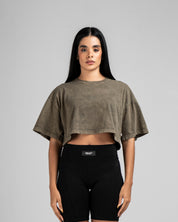 Classic Washed Crop Shirt Verde