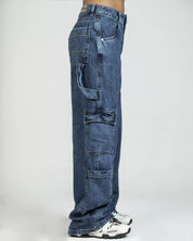 Cargo Denim Mujer Azul