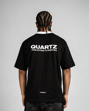 Tshirt Negra Cuello Blanco Quartz Creative Gang