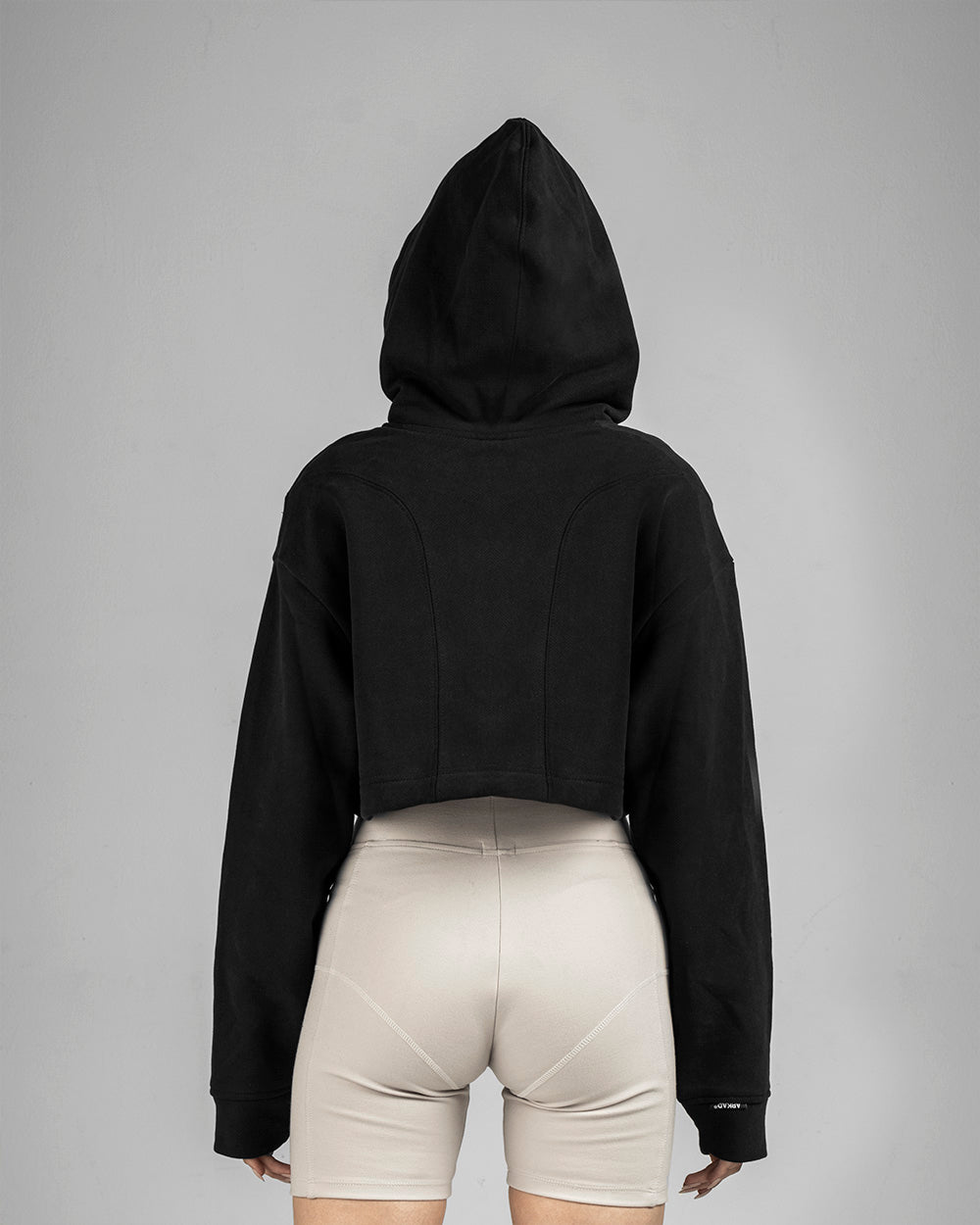 Crop Hoodie Quartz Negro