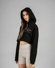 Crop Hoodie Quartz Negro