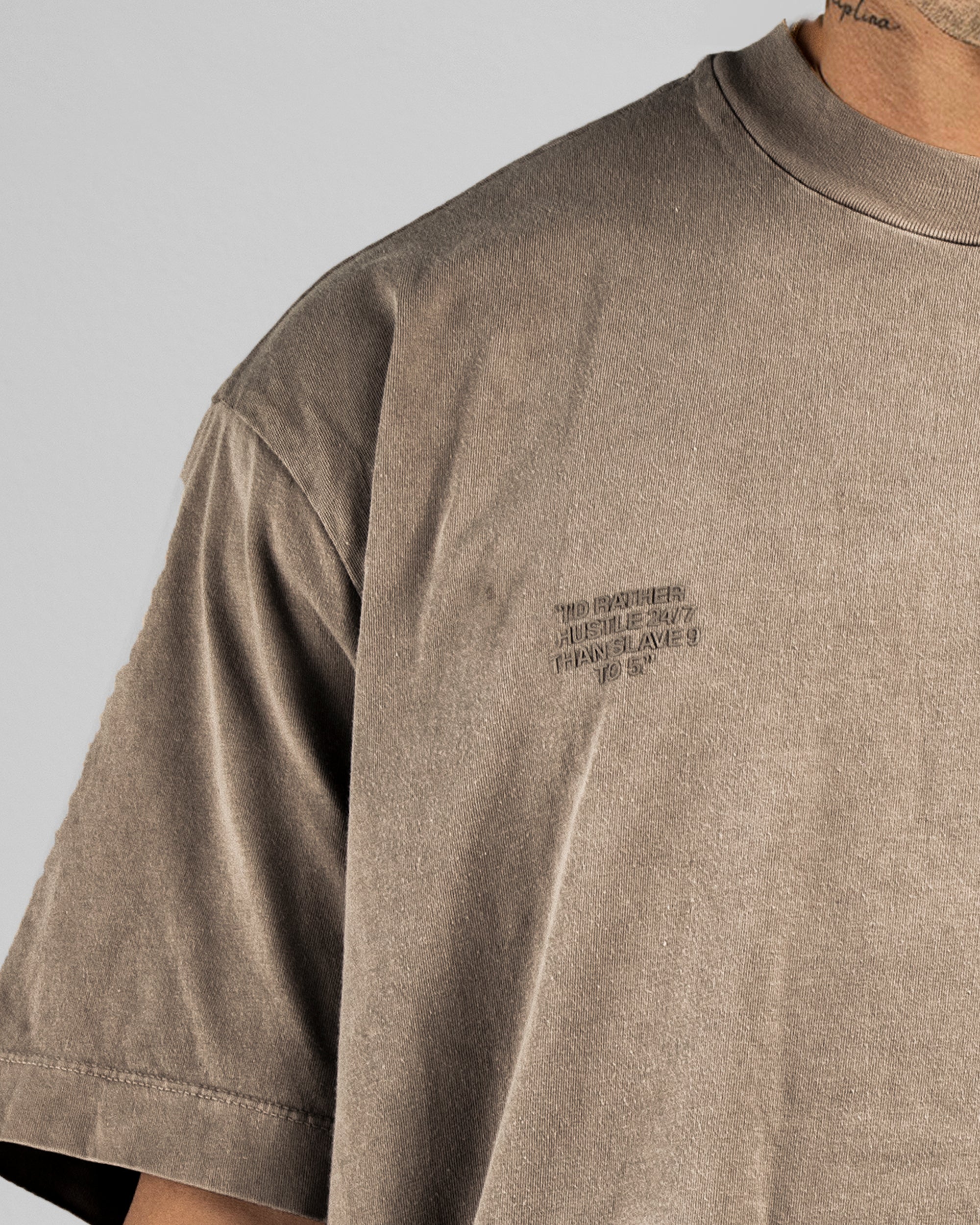 Washed Tshirt Hustler Bloodline - Taupe