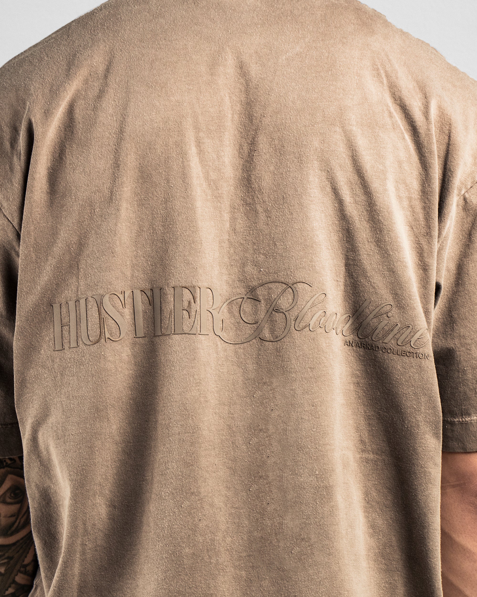 Washed Tshirt Hustler Bloodline - Taupe