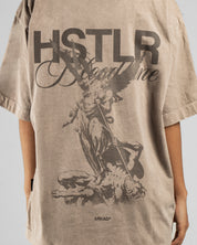 Washed Tshirt Hustler Angel - Taupe