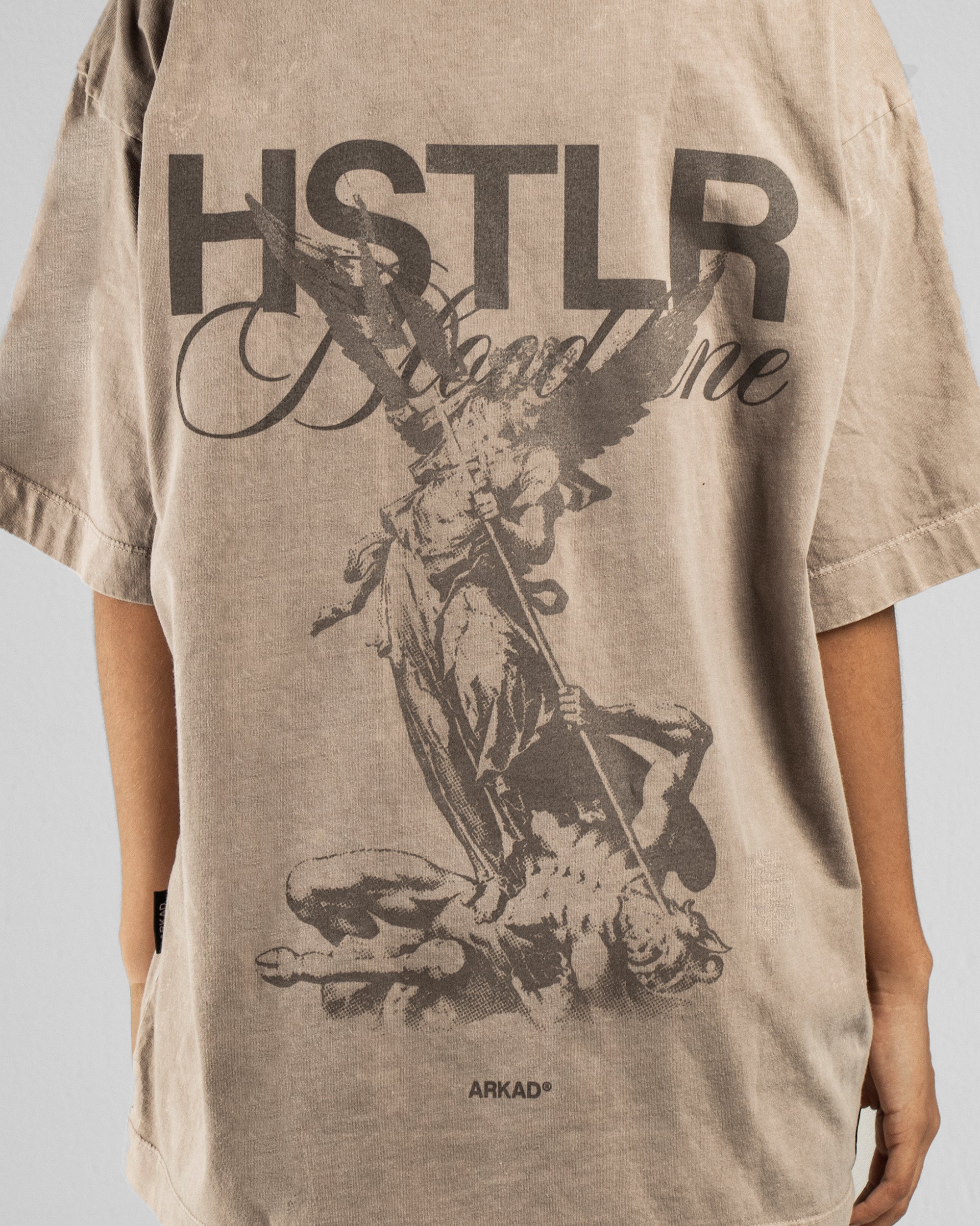 Washed Tshirt Hustler Angel - Taupe