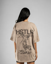 Washed Tshirt Hustler Angel - Taupe