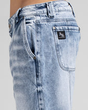 Denim Pant Cargo Cortes Azul