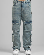 Pant Denim Cargo Azul