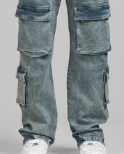 Pant Denim Cargo Azul