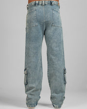 Pant Denim Cargo Azul