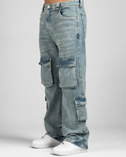 Pant Denim Cargo Azul