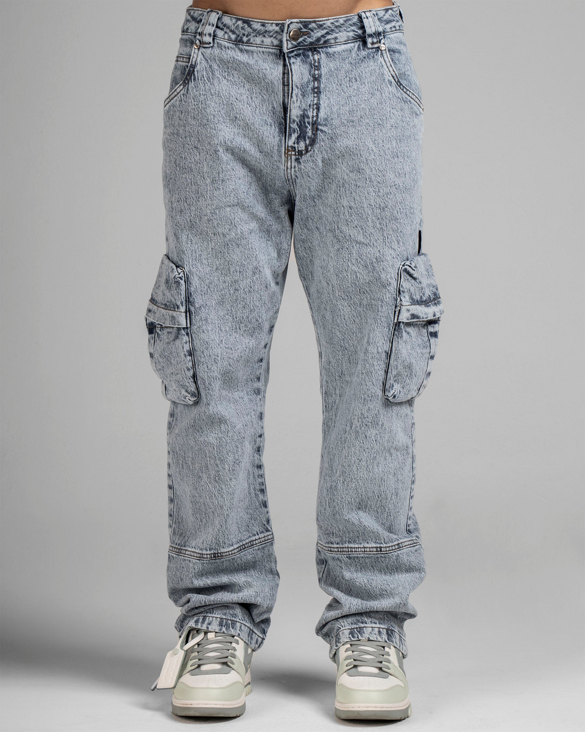 Cargo Denim Pant Azul Claro