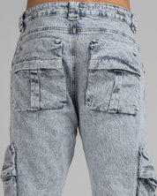 Cargo Denim Pant Azul Claro