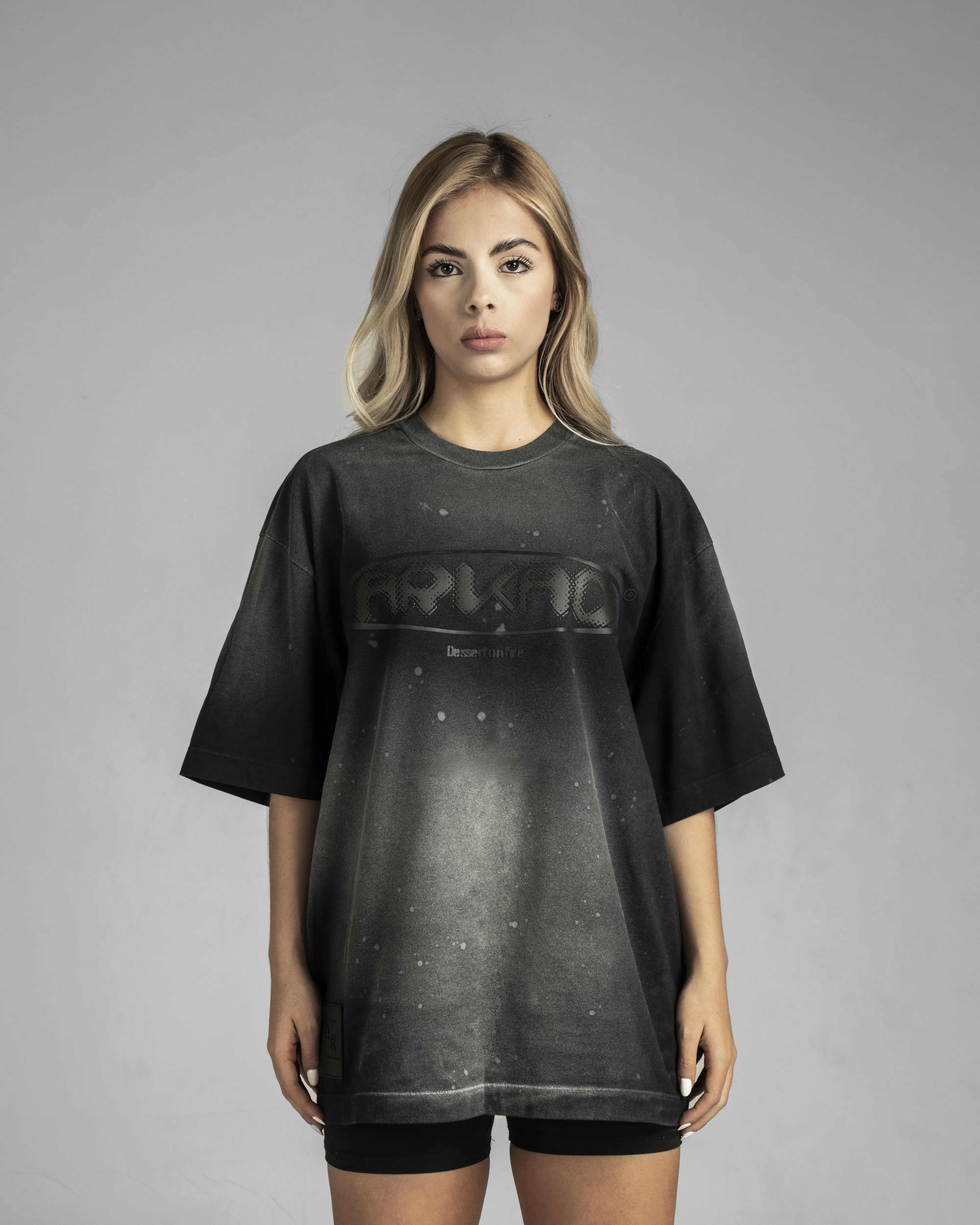 Washed Tshirt Negra Arkad Ovalo