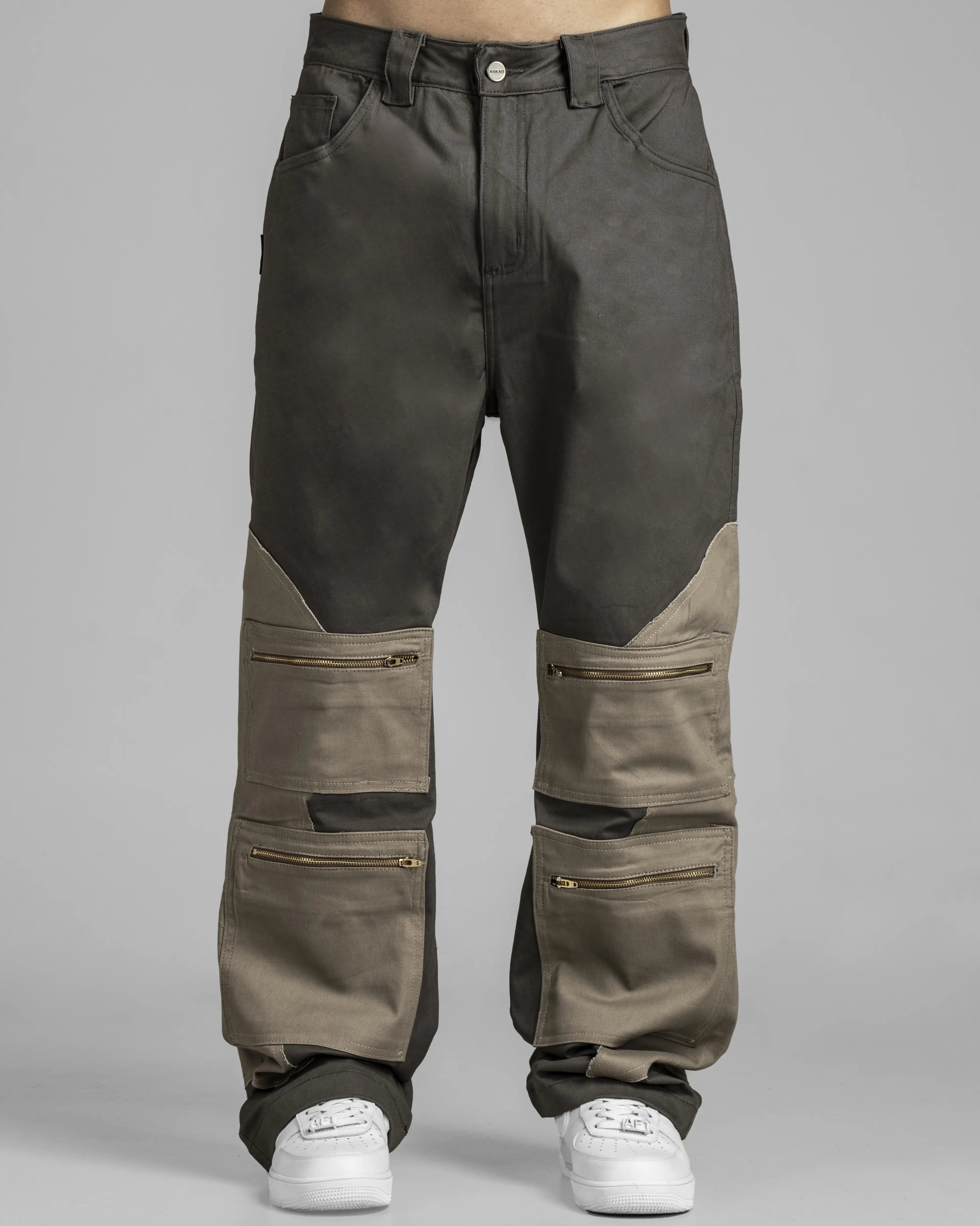 Pantalón Cargo Gris-Caqui