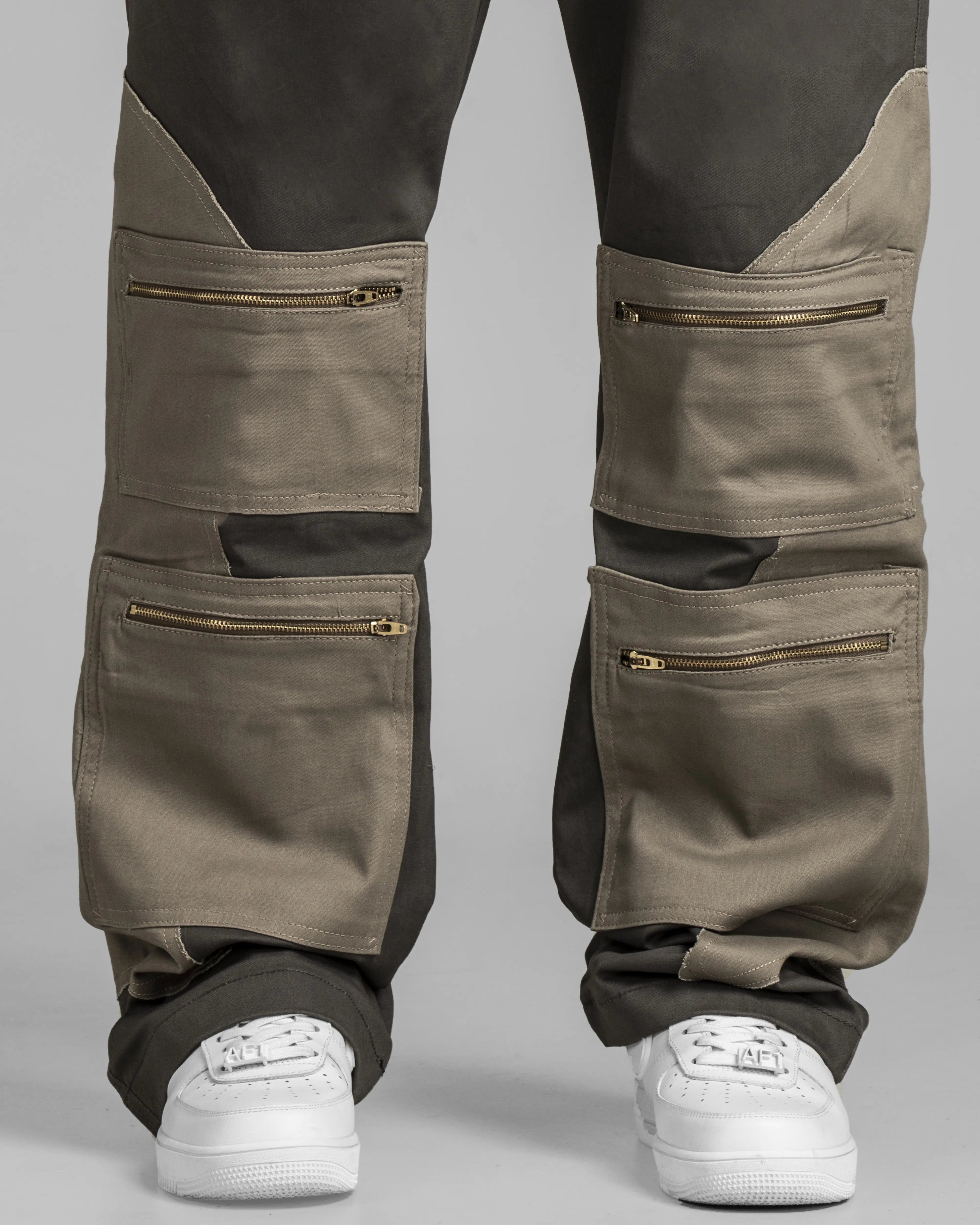 Pantalón Cargo Gris-Caqui