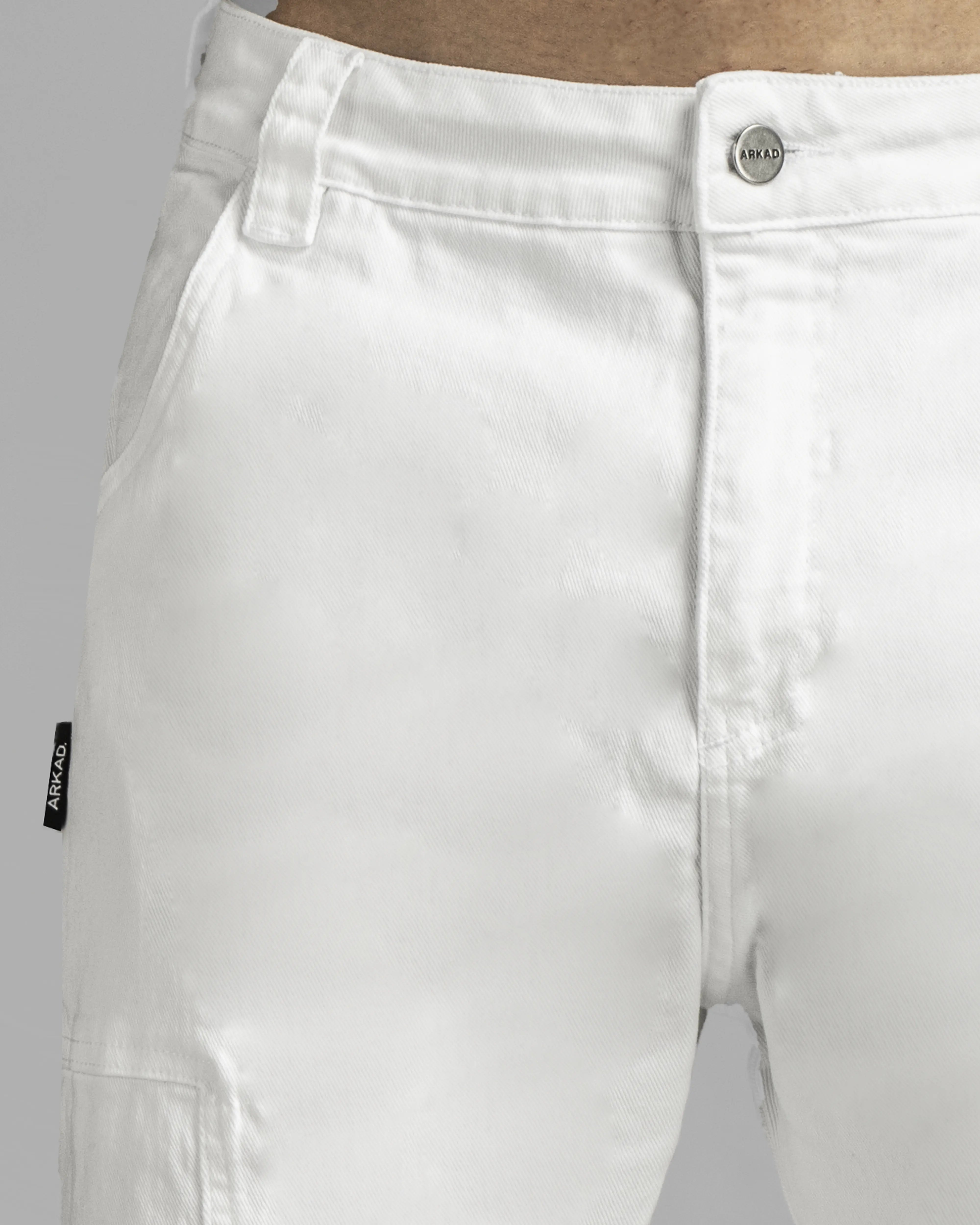 Pantalón Cargo Denim Blanco