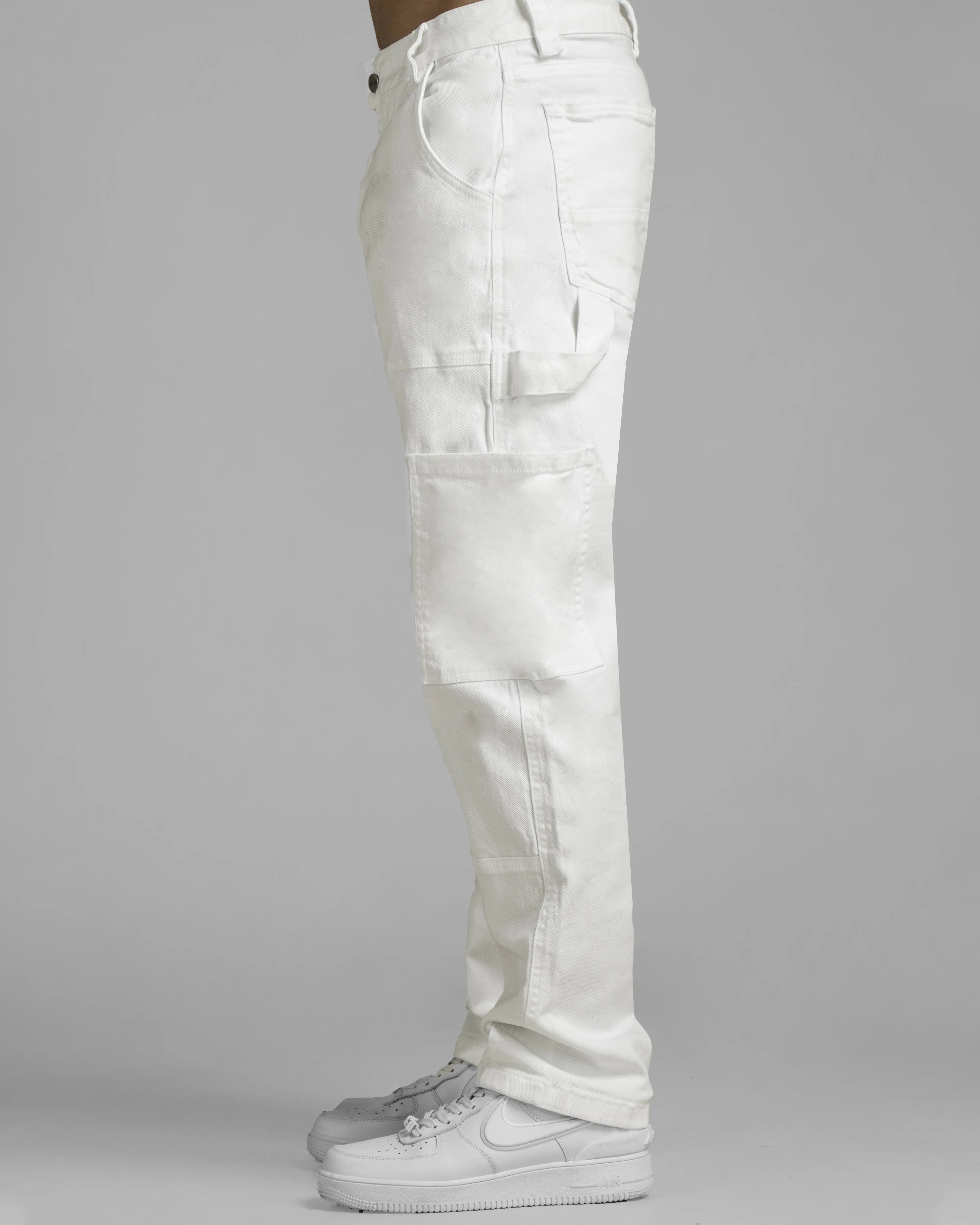 Pantalón Cargo Denim Blanco