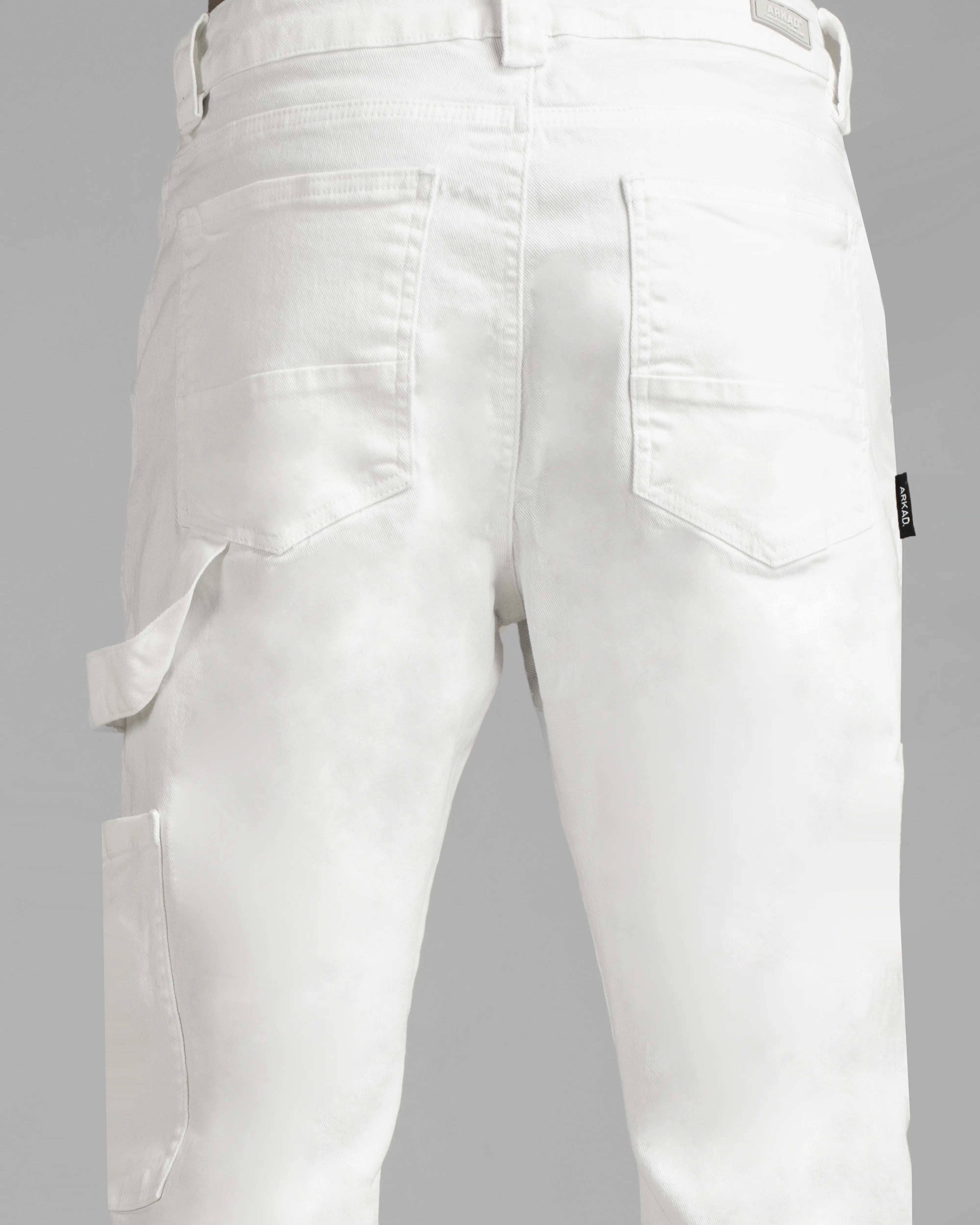 Pantalón Cargo Denim Blanco