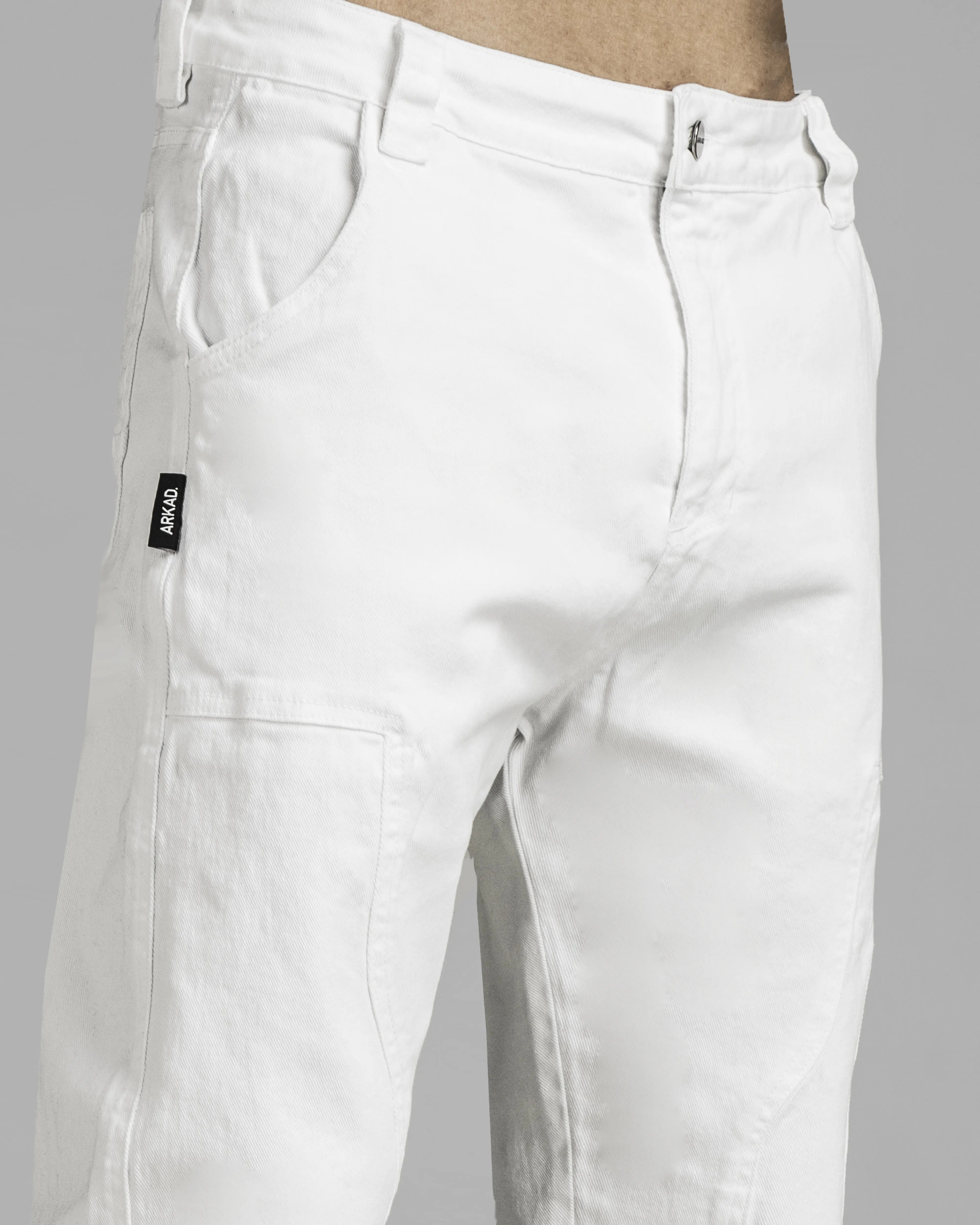 Pantalón Cargo Denim Blanco