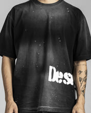 Washed Tshirt Negra Desert On Fire