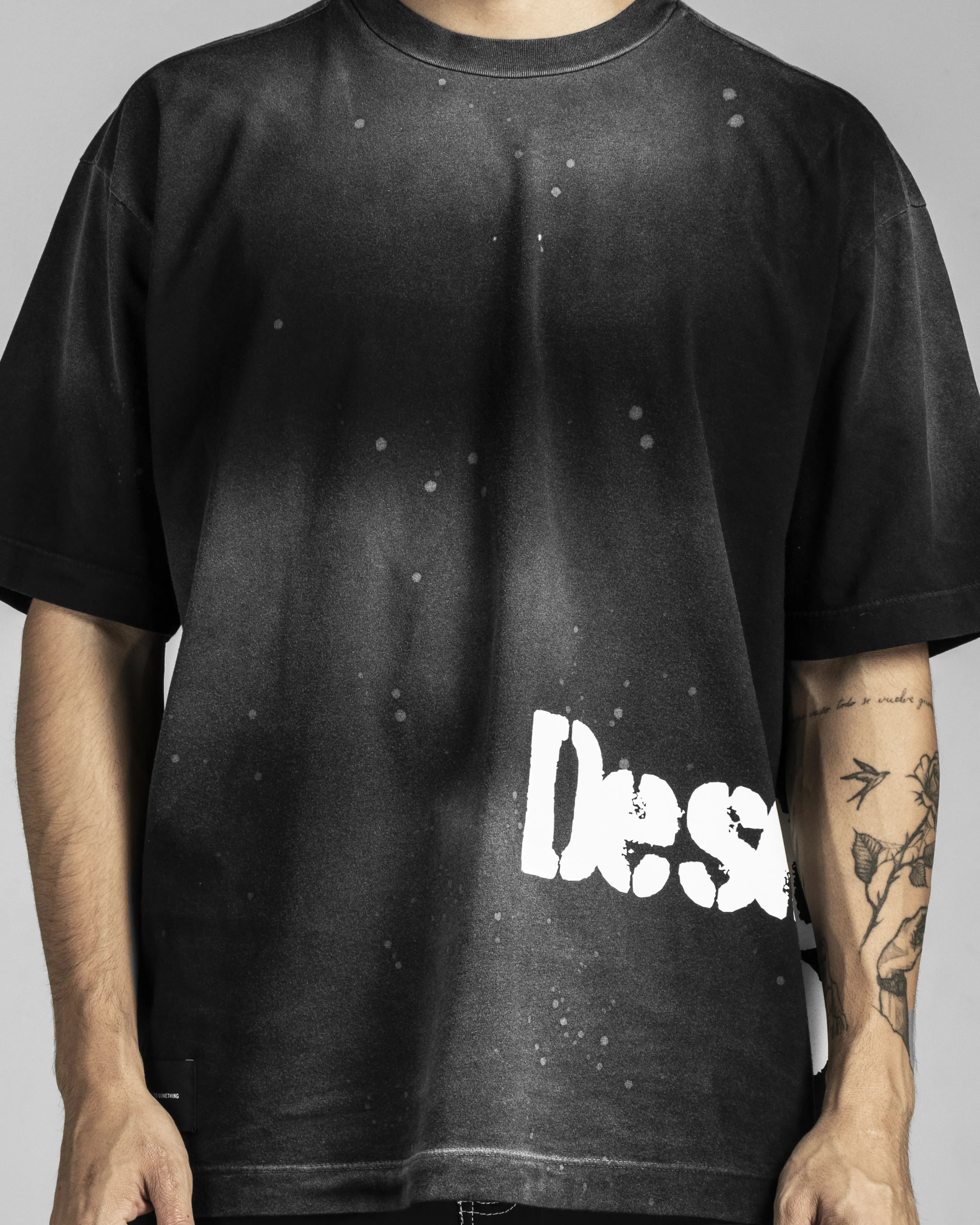 Washed Tshirt Negra Desert On Fire