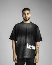 Washed Tshirt Negra Desert On Fire