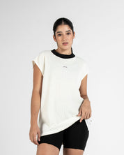 Tank Tshirt Gofre Cuello Negro