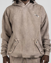 Hoodie Acid Wash Taupe