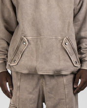 Hoodie Acid Wash Taupe