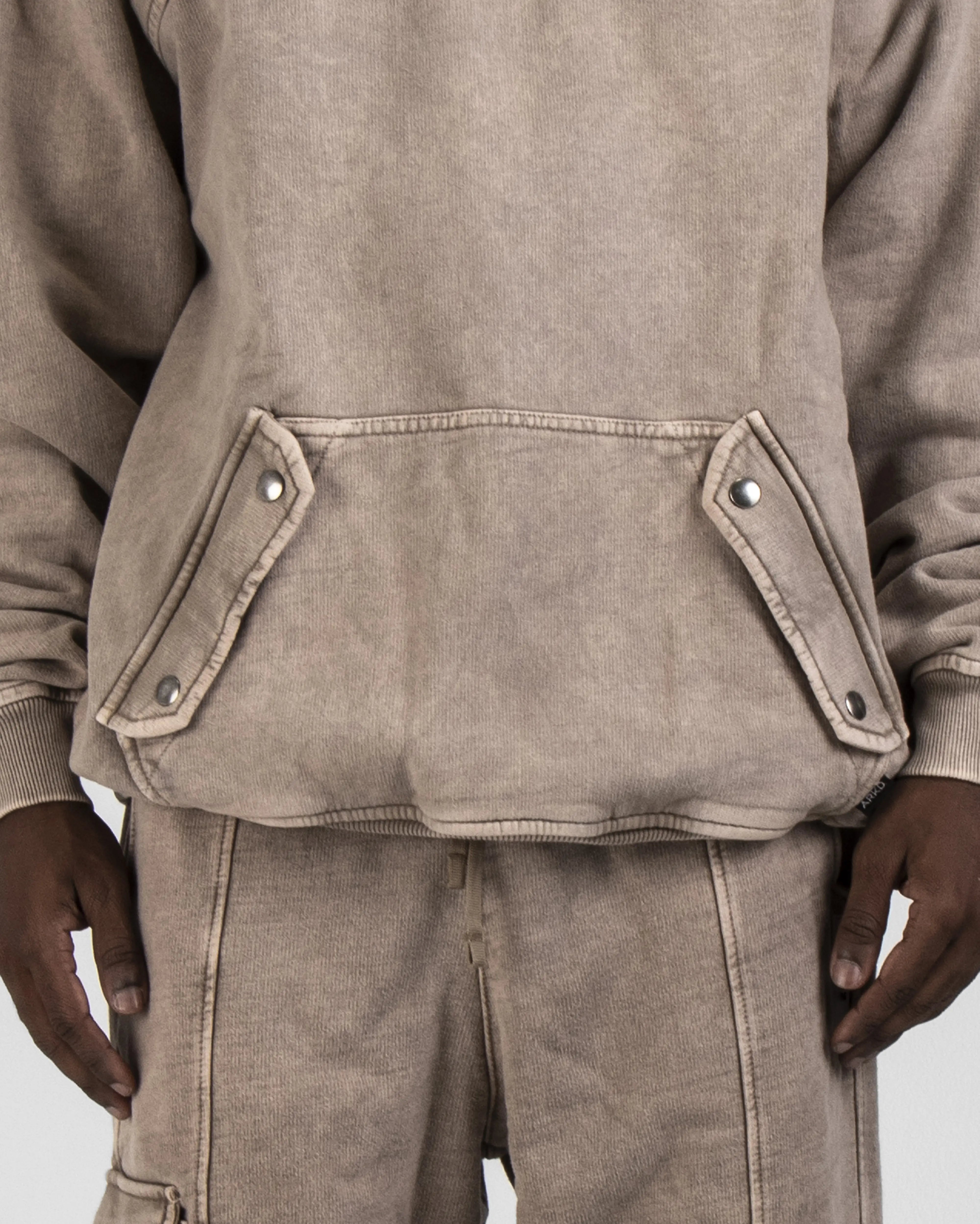 Hoodie Acid Wash Taupe