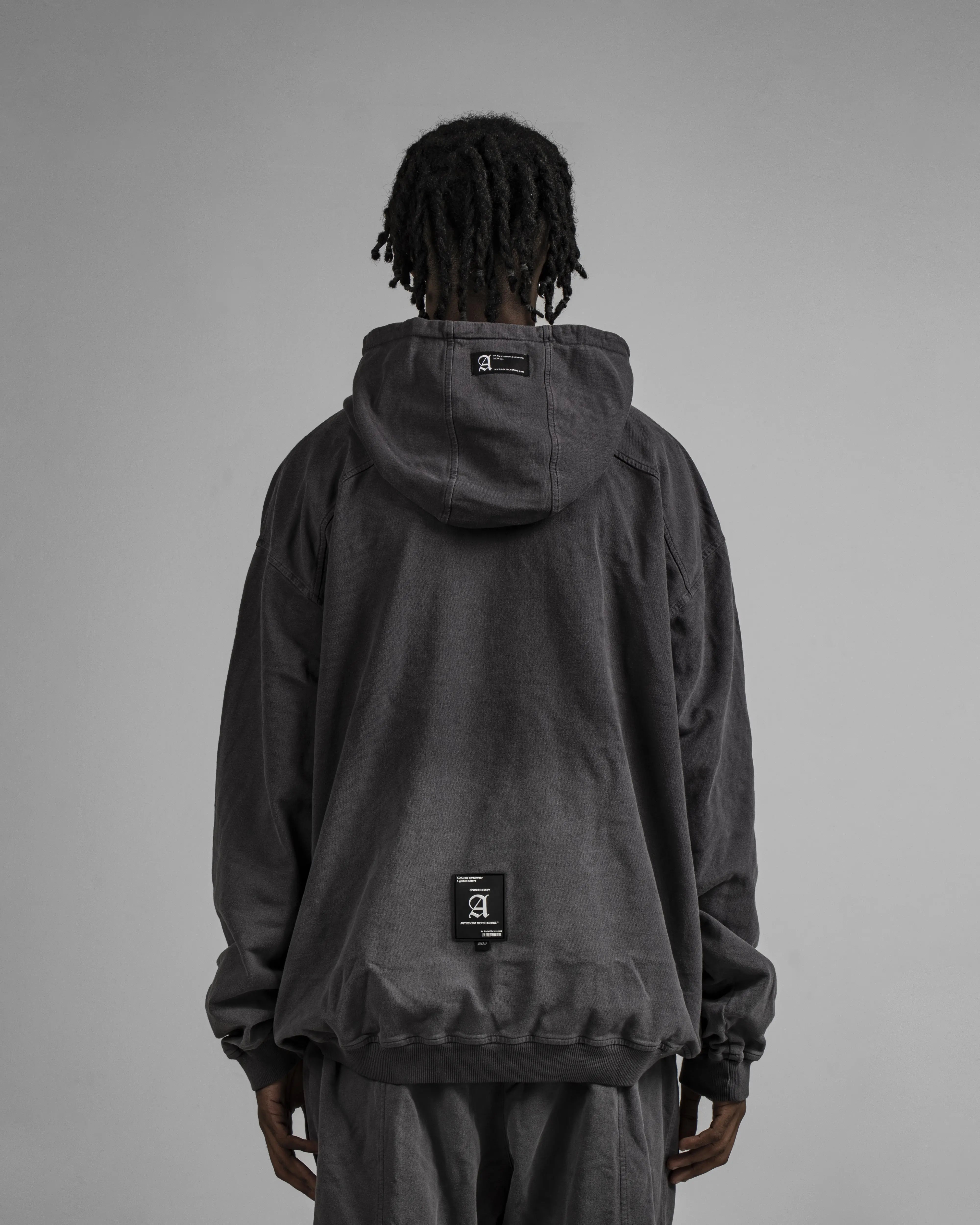 Hoodie Gris Oscuro Washed