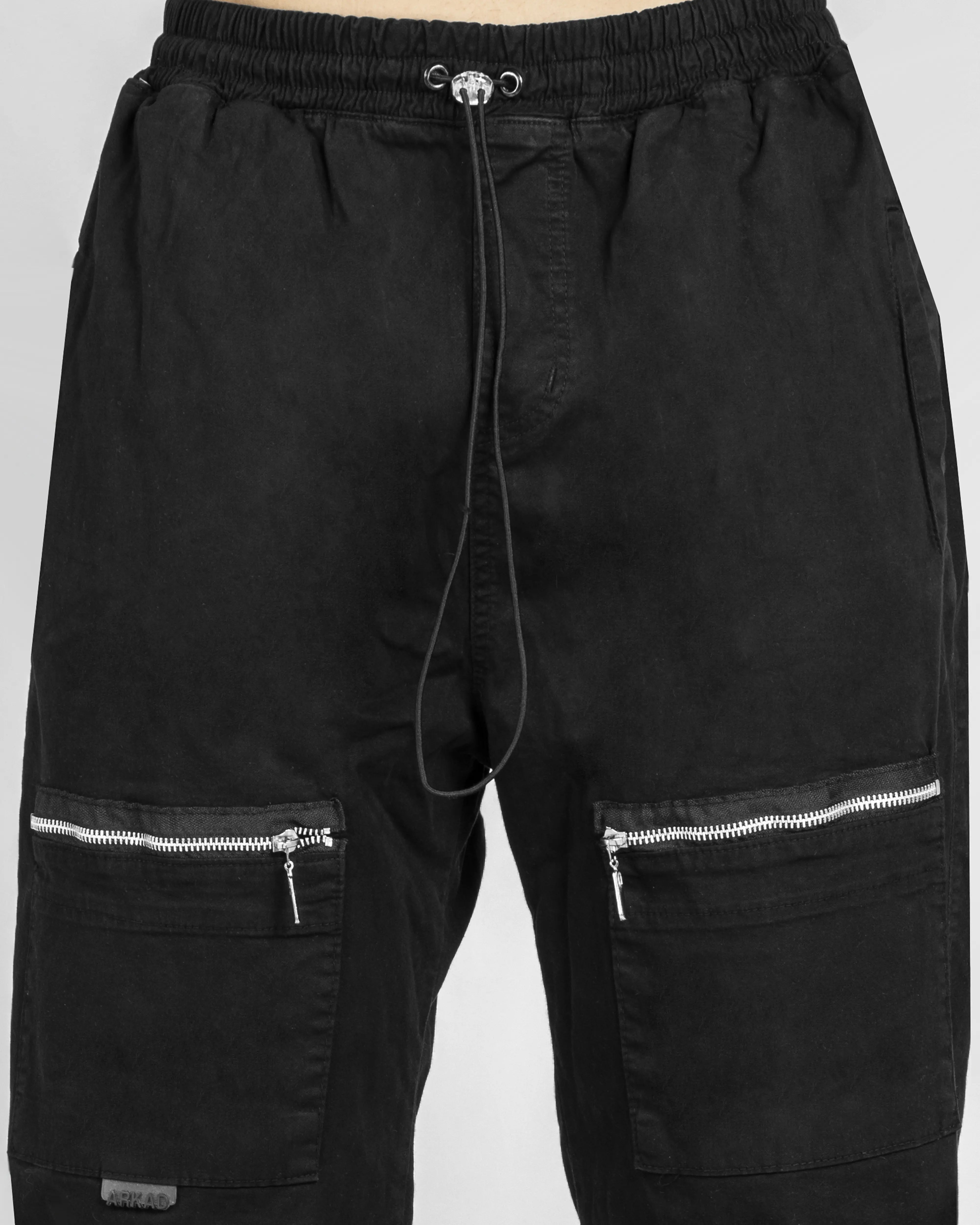 Pantalon Cargo Cierres Frontales Negro