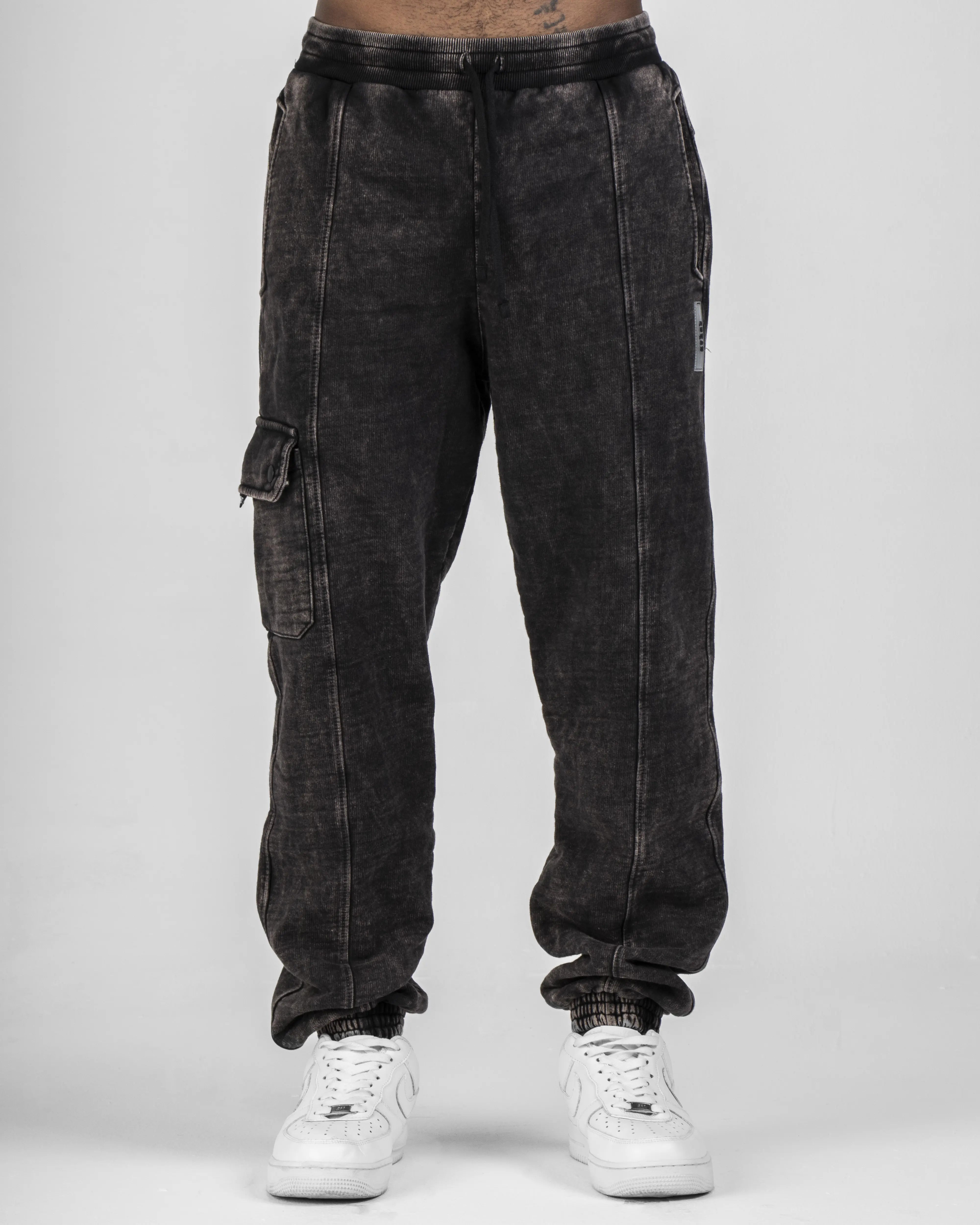 Sweatpant Acid Wash Negra